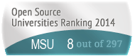 The Michigan State University (MSU)'s Open Source universities Ranking position. PortalProgramas.com