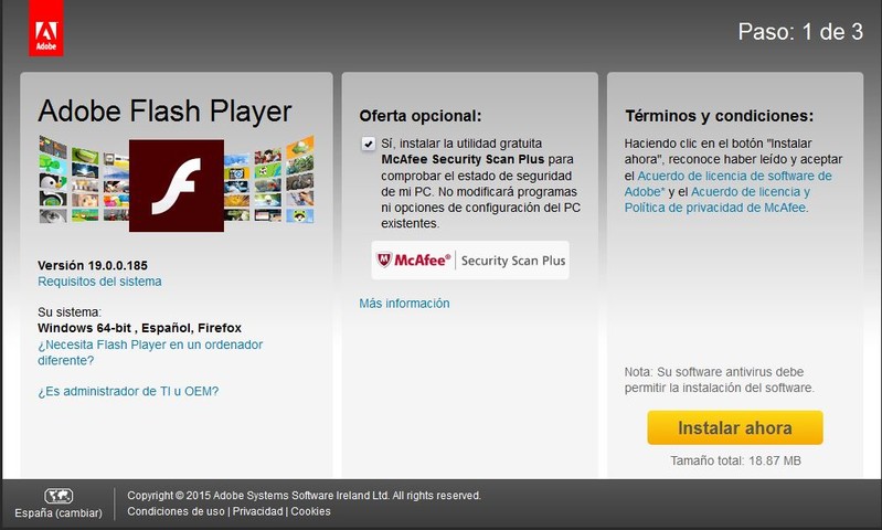 Adobe Flash Player (Firefox, Opera, Chrome de 32 bits 