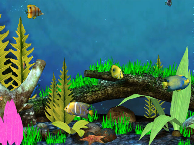 Mujer joven robo Cariñoso Fish Aquarium 3D Salvapantallas - Descargar Gratis