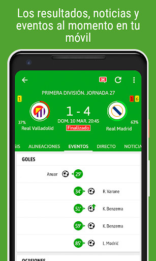 Resultados de Fútbol para Android Descargar Gratis