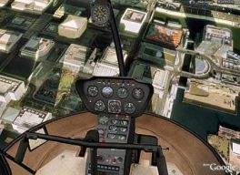 Un helicóptero sobrevuela Google Earth. en milbits