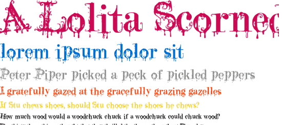 Fuente tipográfica para Halloween: A Lolita Scorned