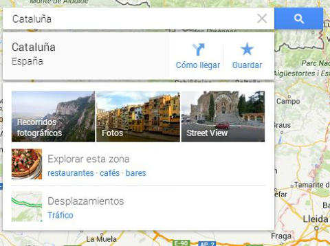 Detalle del buscador en el nuevo Google Maps