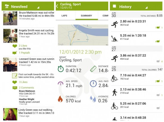 Captura de Endomondo Sports Tracker