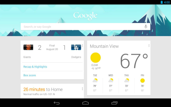 Google Now en tablet Android
