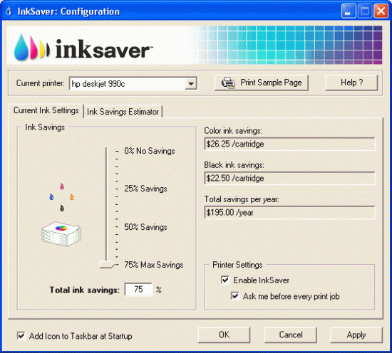 InkSaver añade opciones a la impresora