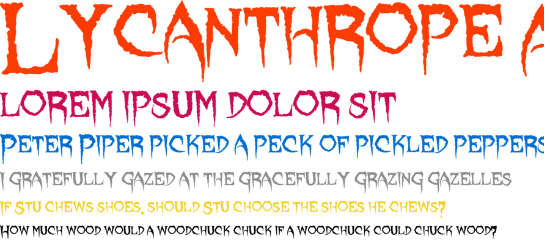 Fuente tipográfica para Halloween: Lycanthrope