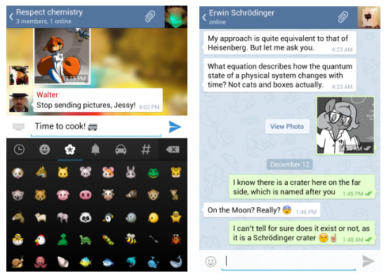 Capturas de pantalla de Telegram