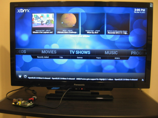 XBMC en una TV con Raspberry Pi