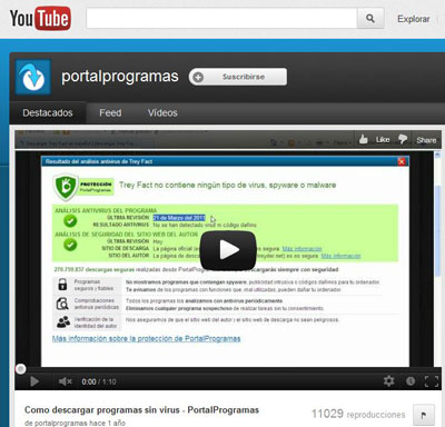 Canal Portalprogramas.com en Youtube