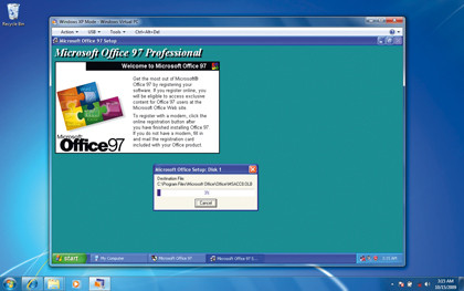 Office instalándose en el modo XP
